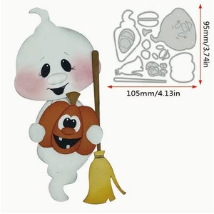 Halloween Ghost with Pumpkin Metal die , Halloween Dies, Ghost cutting dies, Ghost Metal dies, Ghosts, Cutting dies, Metal Cutting dies, die