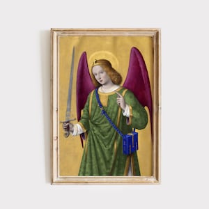 St. Raphael the Archangel Art Print | 16th Century Medieval Illumination
