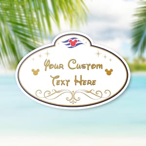 Custom DCL Name Tag Magnet | White Cruise Name Tag Magnet Custom | Disney Vacation Magnet | Fish Extender Gift | Personalized Cruise Magnet
