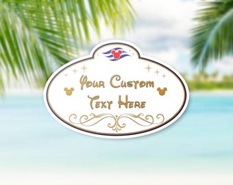 Custom DCL Name Tag Magnet | White Cruise Name Tag Magnet Custom | Disney Vacation Magnet | Fish Extender Gift | Personalized Cruise Magnet