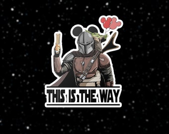 Mando and Grogu Vinyl Sticker | Star Wars Inspired