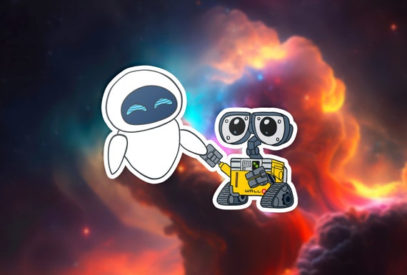 Walle and Eve Vinyl Sticker: Pixar Movie Gift - Etsy