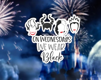 Disney Villains Vinyl Sticker | "On Wednesdays We Wear Black"