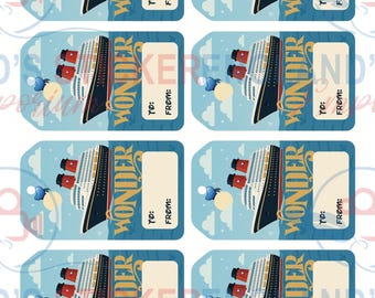 Digital nedladdning Disney Wonder presentetikett | Fish Extender presentetikett | DCL Wonder presentetikett | Pixie Dusting presentetikett | Nedladdningsbar DCL presentetikett