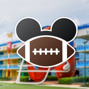 Football Mickey Ear Vinyl Sticker | Disney | Football Sticker | NFL Fan Gift | Mickey Mouse Gift | Football Party Favor | Disney Inspired