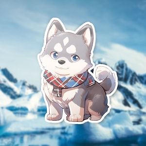 Cute Siberian Husky Sticker | Chibi Husky Scrapbook Sticker | Husky Pet Owner Novelty Gift | Laptop Sticker | Kawaii Cute Cartoon Dog
