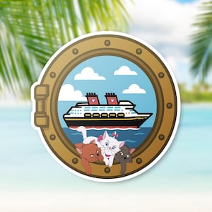 Aristocats DCL Porthole Magnet | Fish Extender Pixie Dusting Gift | Disney Cruise Stateroom Door Decor