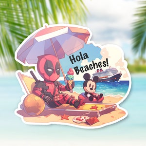Cute Chibi Deadpool Sticker | Marvel Chibi Superhero Sticker | Marvel Scrapbook Sticker | Laptop Sticker | Funny Deadpool Cartoon Sticker