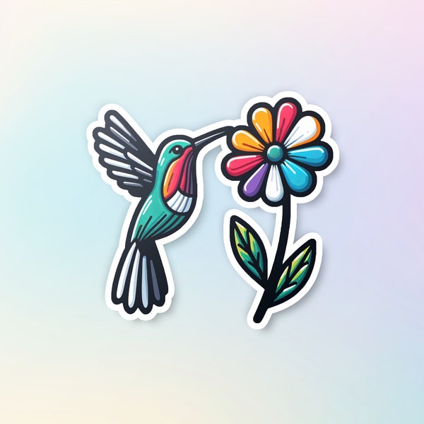Cute Hummingbird Vinyl Sticker | Die Cut Sticker | Hummingbird Clipart | Bird Lover Gift | Bird Watcher Gift | Planner Water Bottle Laptop