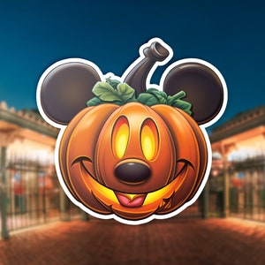 Pumpkin Mickey Vinyl Sticker | Disney Halloween | Pumpkin Mickey Sticker | Halloween Party Favor | Halloween Gift | Disney Halloween Sticker