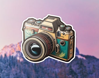 Vintage Camera Vinyl Sticker: Retro Photography Gift