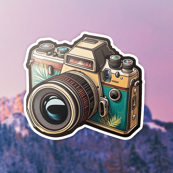 Vintage Film Camera Sticker | Photography Themed Sticker | Vintage Scrapbook Sticker | Film Photography | Vinyl Sticker | Photographer Gift