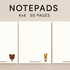 Disney Inspired Snack Notepad Set | Pixie Dust Fish Extender Gift | Office Stationery |