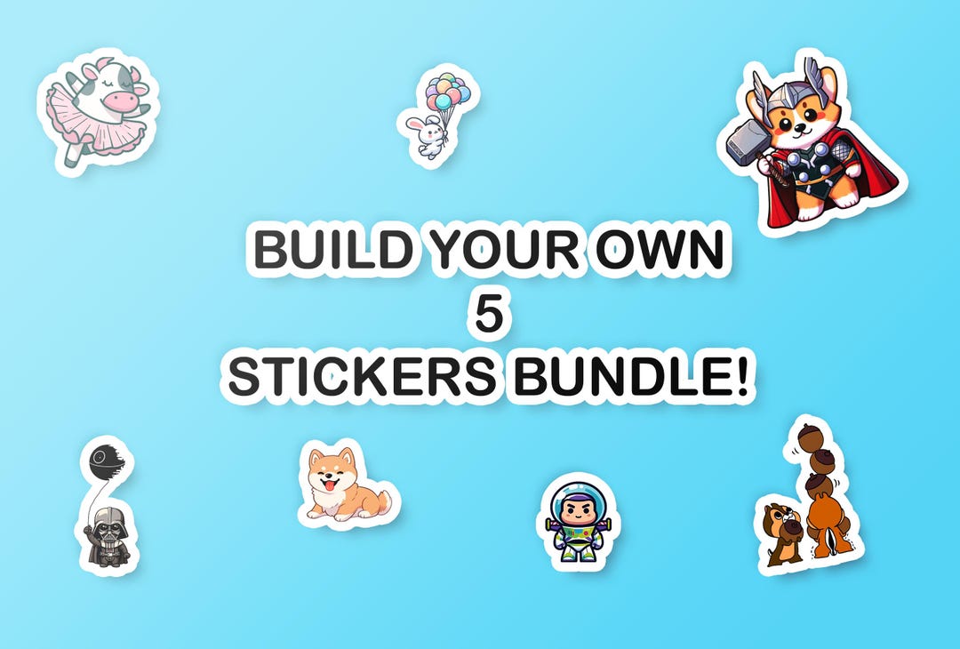 Custom Sticker Pack: Build Your Own 5 Vinyl Stickers - Etsy