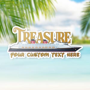 Customizable Disney Treasure Cruise Ship Magnet | DCL Stationery | Disney Cruise Line Gift | DCL Vacation Magnet | Fish Extender Gift |
