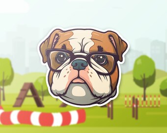 Cute Bulldog Sticker | Pet Lover Vinyl Decal