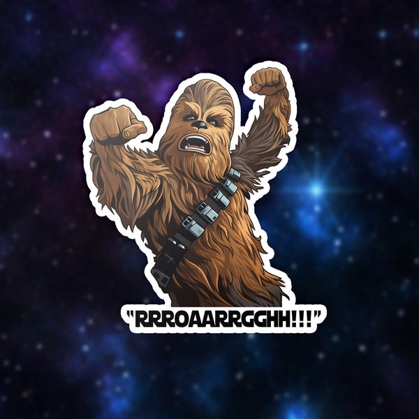 Star Wars Chewbacca Sticker | Vinyl Sticker | Chewbacca Star Wars Scrapbook Sticker | Star Wars Party Favor Gift | Funny Chewbacca Sticker