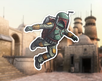 Boba Fett Vinyl Sticker: Flying Bounty Hunter, Star Wars Fandom