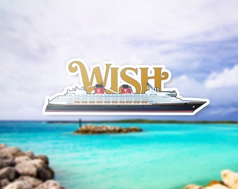 Disney Wish Cruise Ship Sticker | DCL Vacation Souvenir