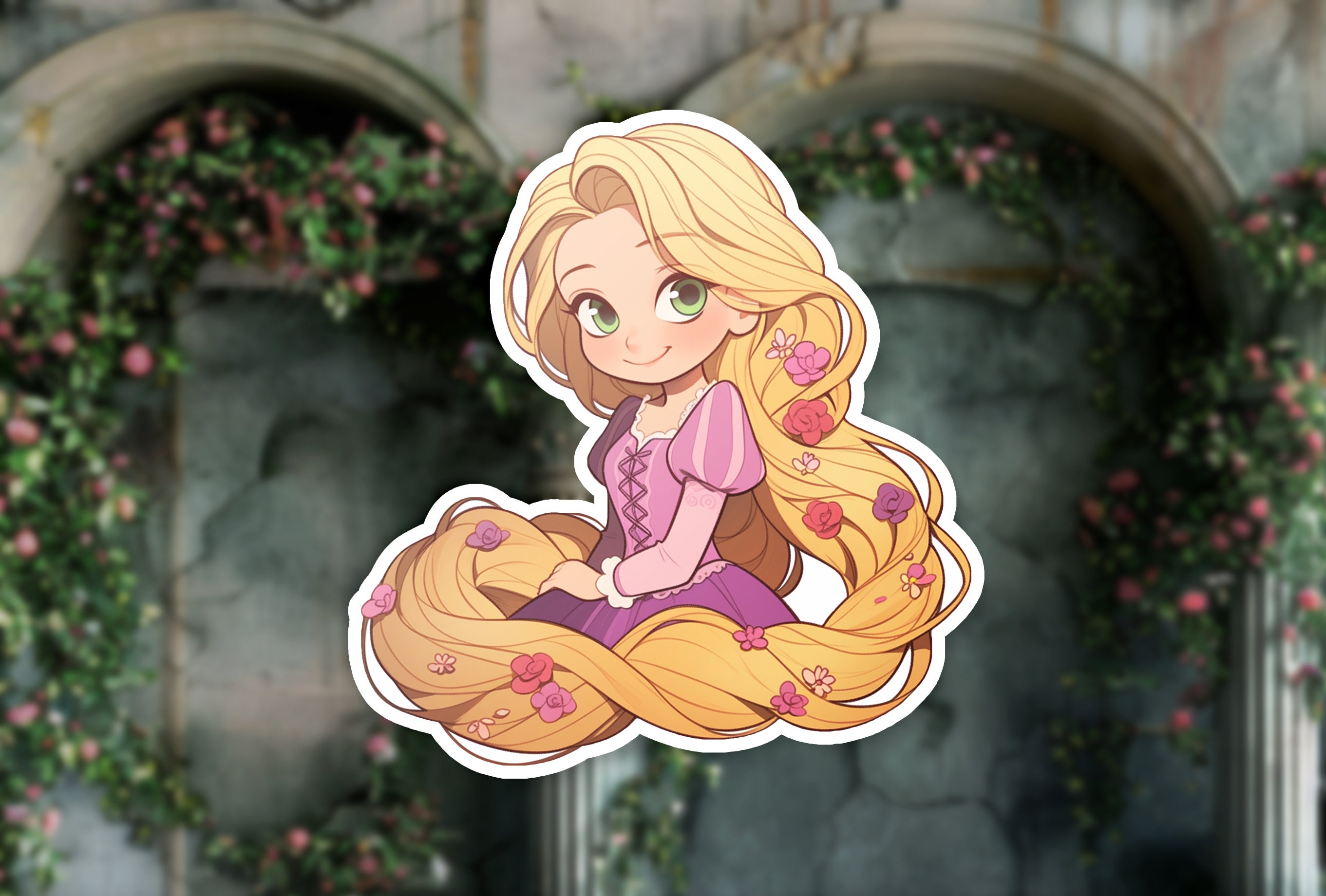 Rapunzel Chibi Rapunzel Clipart, Princess PNG, Fairytale, Blondie, Tower  main image 4
