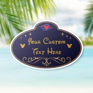 Custom DCL Name Tag Magnet | Navy Cruise Name Tag Magnet Custom | Disney Vacation Magnet | Fish Extender Gift | Personalized Cruise Magnet