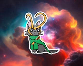 Lokitty Vinyl Sticker | Marvel Cat Lover Gift
