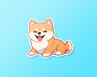 Kawaii Shiba Inu Sticker | Waterproof Vinyl Dog Decal
