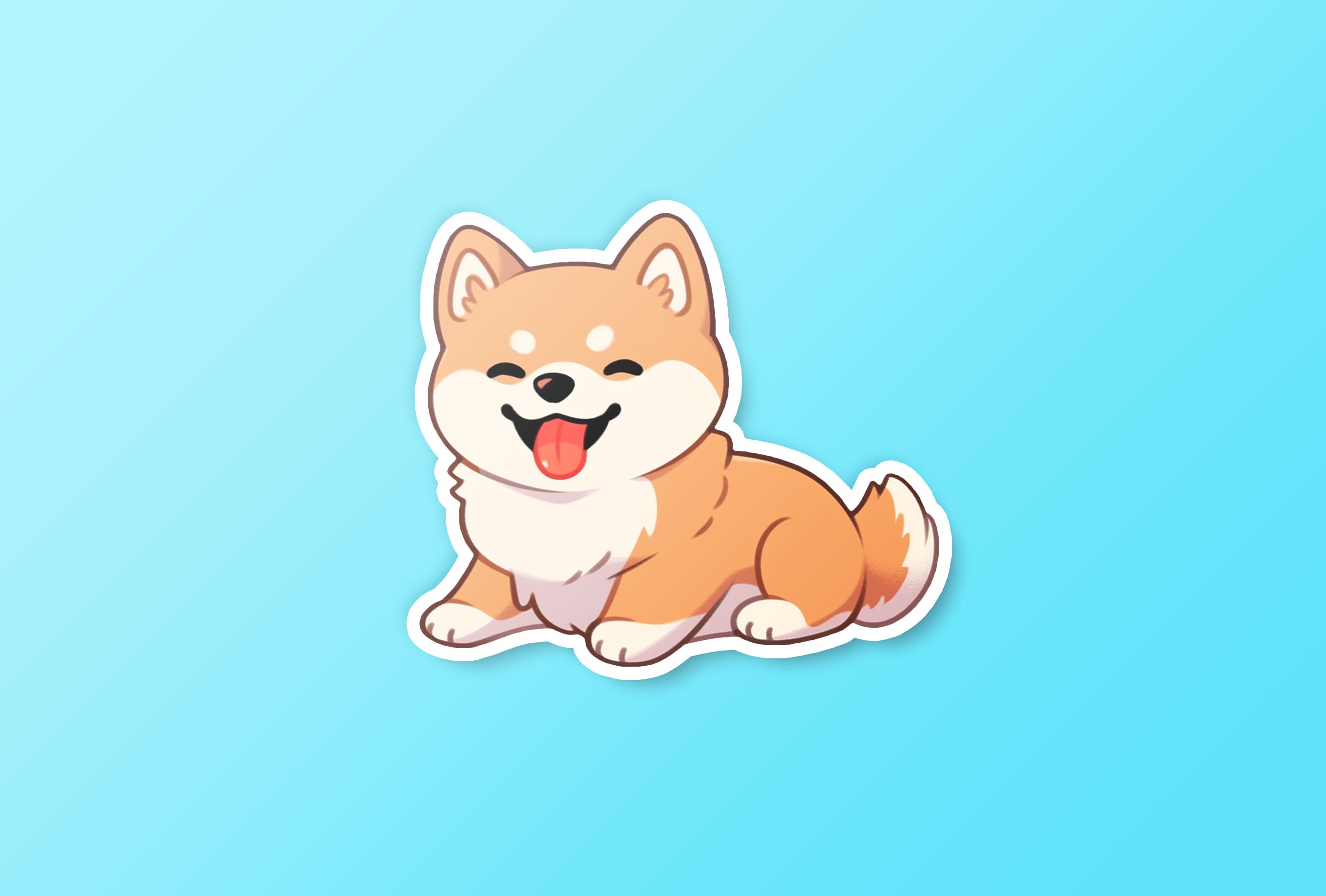 Kawaii Shiba Inu Sticker | Waterproof Vinyl Dog Decal - Etsy