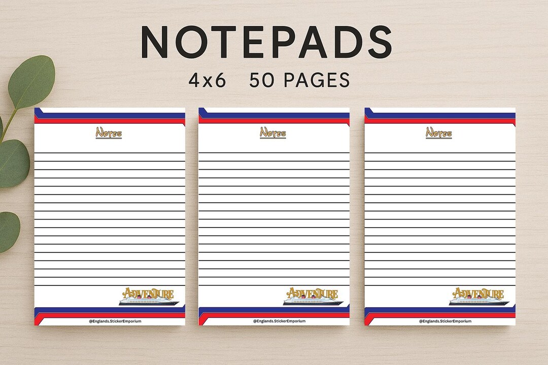 Disney Adventure Cruise Ship Notepad Bundle | 4x6, 50-page (3-pack) - Etsy