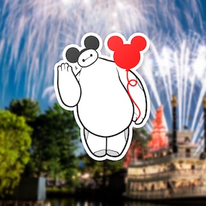 Big Hero 6 Baymax Vinyl Sticker | Disney Design | Big Hero 6 Disney Cartoon Sticker | Disneyland Sticker | Big Hero 6 Gift | Laptop Decal