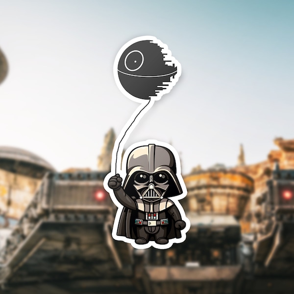 Cute Darth Vader Sticker | Vinyl Sticker | Sci Fi | Darth Vader | Star Wars Scrapbook | Party Favor Star Wars Gift | Laptop Sticker