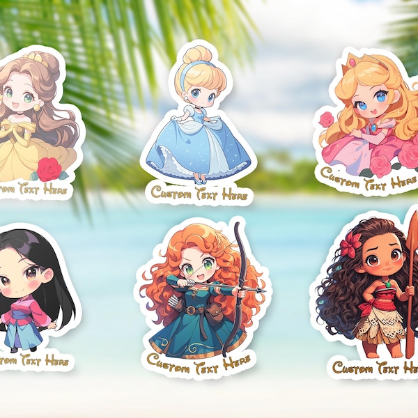 Personalized Chibi Princess Magnet Set | Cruise Door Decor