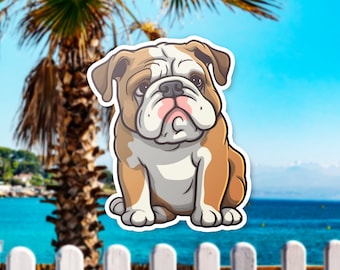 English Bulldog Sticker | Vinyl Decal, Pet Lover Gift