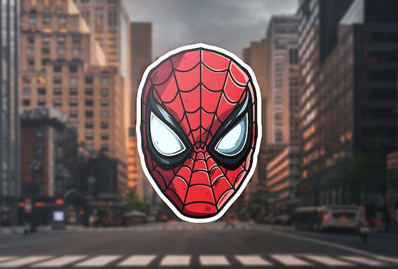 Spider-Man Mask Sticker | Marvel Hero, Water-Resistant Vinyl
