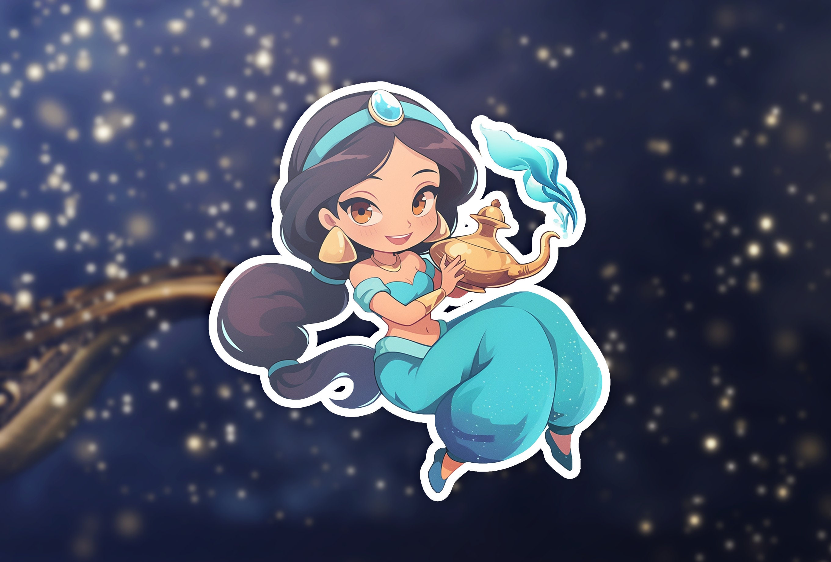Princess Jasmine Vinyl Sticker | Disney Scrapbooking | Pixie