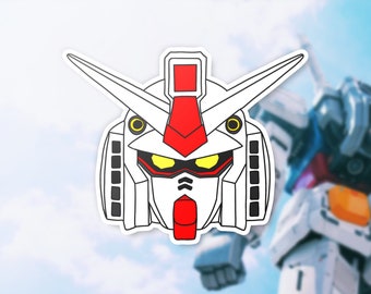 Gundam RX 78-2 Pegatina de cabeza / Anime Merch / Regalo Gundam / Planificador Gundam, Computadora portátil / Álbum de recortes Gundam / Regalo de fiesta Gundam / Pegatina de anime