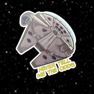 Millennium Falcon Sticker | Vinyl Sci Fi Sticker | Star Wars Scrapbook Sticker | Star Wars Party Favor Gift | Star Wars Cartoon Sticker