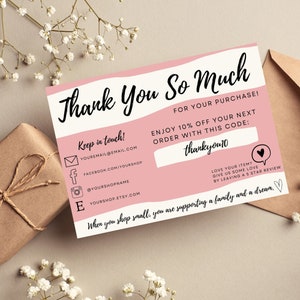 Thank You for Your Purchase Rainbow Printable Editable Template Card ...