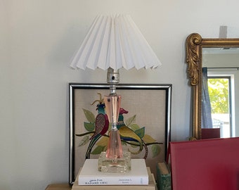 Art Deco Lamp Pair of 2, Pink Lamp, Pink Art Deco Lamp, Table Lamps, Pink Lamps