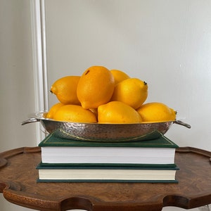 Vintage Hammered Silver Tray with Handles, Vintage Silver Dish, Vintage Silver Tray, Silver Decor, Catch-All-Dish image 1