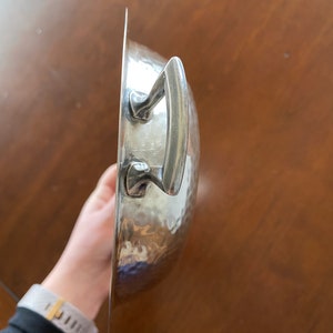 Vintage Hammered Silver Tray with Handles, Vintage Silver Dish, Vintage Silver Tray, Silver Decor, Catch-All-Dish image 6
