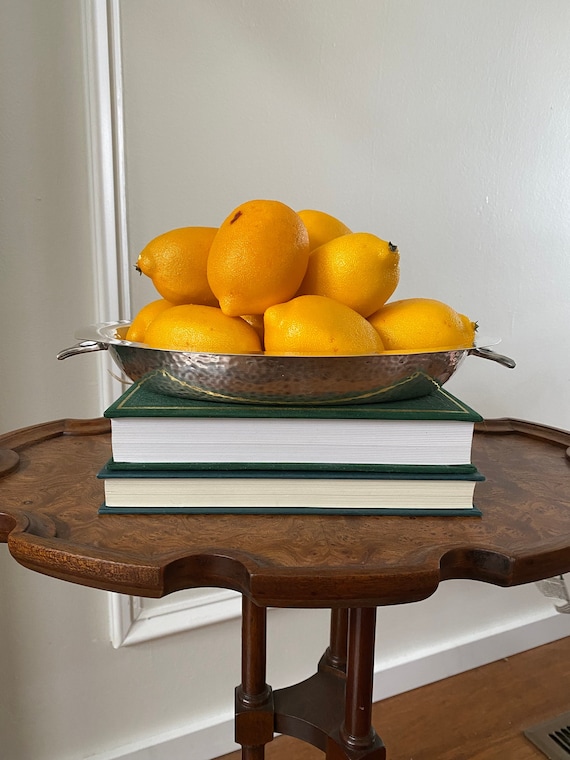 Vintage Hammered Silver Tray with Handles, Vintage Silver Dish, Vintage Silver Tray, Silver Decor, Catch-All-Dish