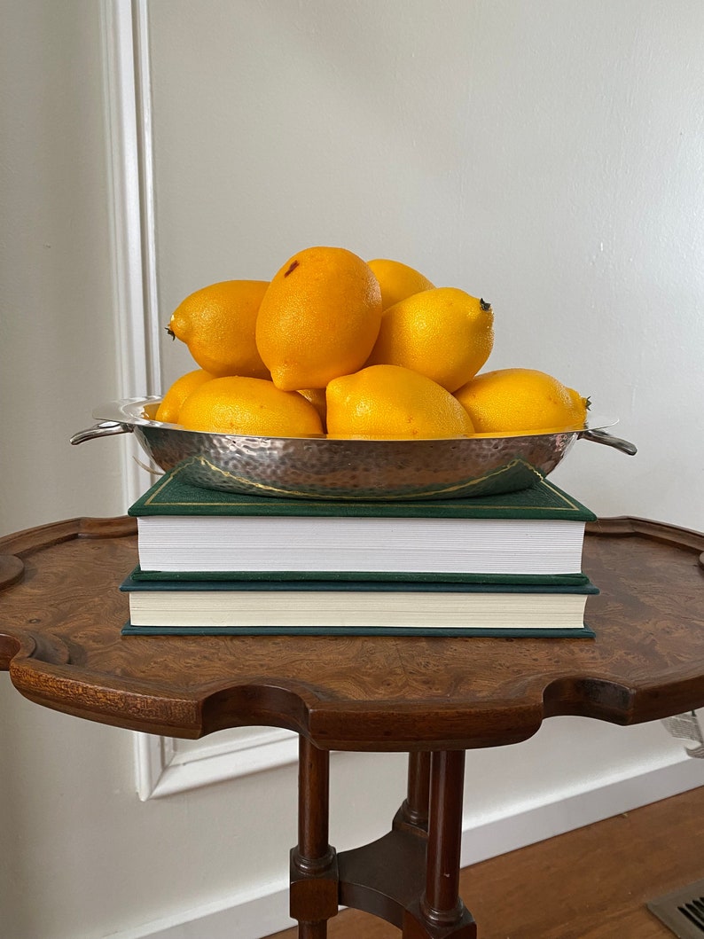 Vintage Hammered Silver Tray with Handles, Vintage Silver Dish, Vintage Silver Tray, Silver Decor, Catch-All-Dish image 1