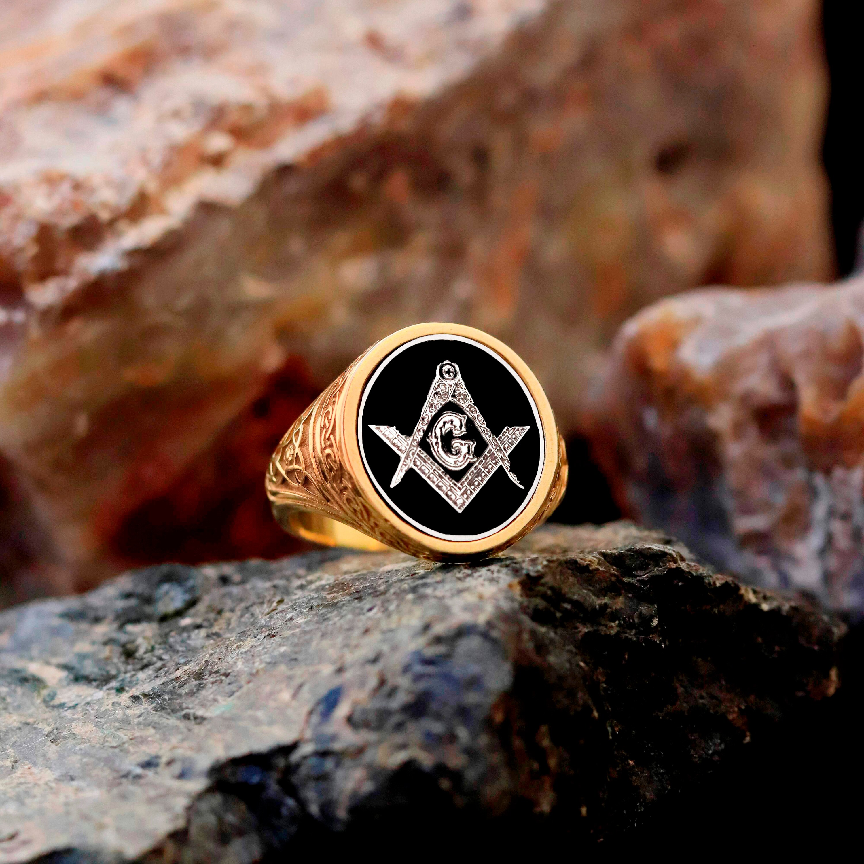 High Quality Material Titanium Steel Masonic Ring Non Deformable And - Foto 2