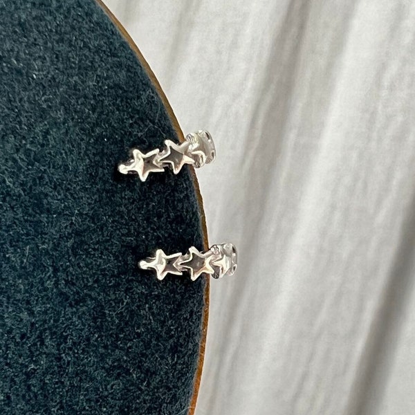 14K Gold Plated Sterling Silver Stars Ear Cuffs