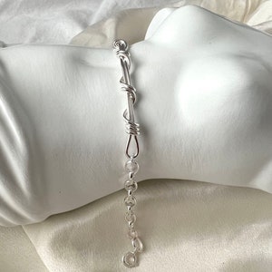 Sterling Silver Chunky Knotted Wire Chain Bracelet