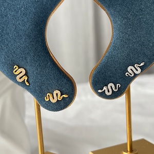 18K Gold Plated Sterling Silver Diamante Snake Stud Earrings