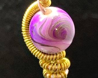 Purple wire wrapped pendant