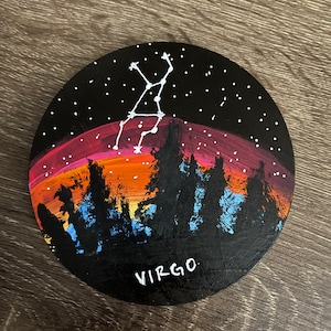 Zodiac Gift / Astrology Coaster / Horoscope / Zodiac Coaster / Personalized Gift / Hand Painted Coaster / Gifts for Her / Gifts for Him