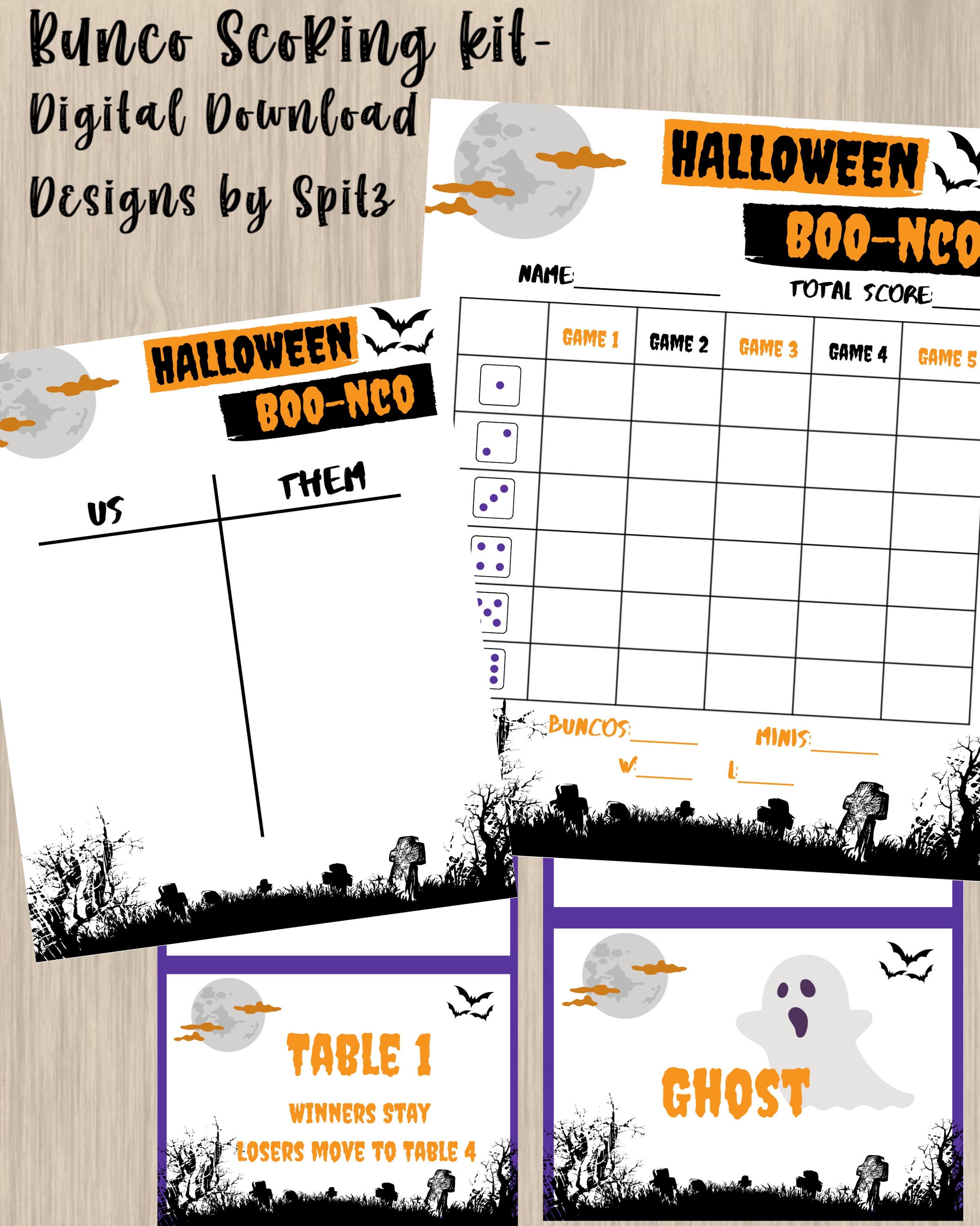Halloween Bunco Card Bunco Score Sheet October Bunco Fall - Etsy